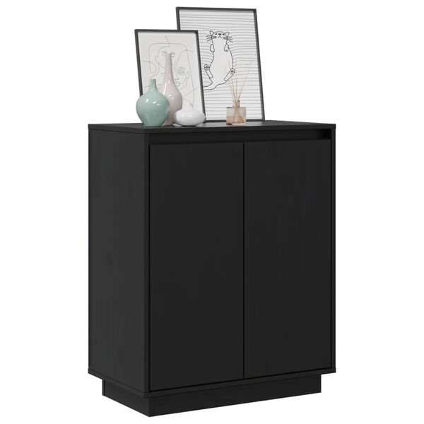 vidaXL Buffet Noir 60x34x75 cm Bois massif de pin
