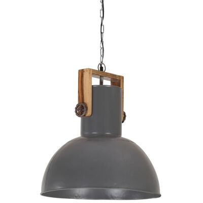 vidaXL Lampe suspendue industrielle 25 W Gris Rond Manguier 42 cm E27