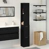 vidaXL Cabinet de salle de bain avec porte Ch&ecirc;ne noir 25 x 25 x 170 cm