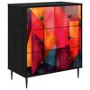 vidaXL Commode HEESCH Impression en blocs de couleur 66 x 36,5 x 76 cm