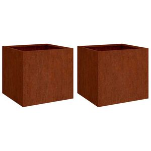 vidaXL Jardini&egrave;res 2 pcs 42x40x39 cm acier corten