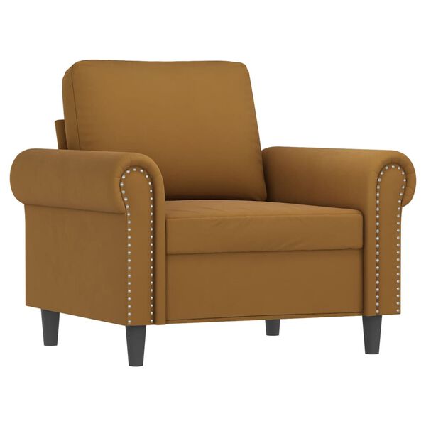 vidaXL Fauteuil avec repose-pied Marron 60 cm Velours