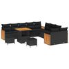 vidaXL Ensemble de canap&eacute; de jardin avec coussin 13 pcs Noir