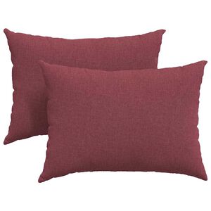 vidaXL Coussins de canap&eacute; 2 pcs Bordeaux 70 x 50 cm tissu