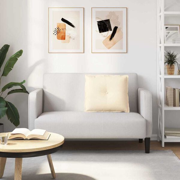 vidaXL Coussin de Dos Cr&egrave;me 60 x 50 cm Tissu en velours c&ocirc;tel&eacute;