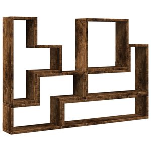 vidaXL &Eacute;tag&egrave;re murale ch&ecirc;ne fum&eacute; 96x12x64 cm bois d'ing&eacute;nierie