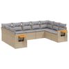 vidaXL Salon de jardin avec coussins 9 pcs beige r&eacute;sine tress&eacute;e