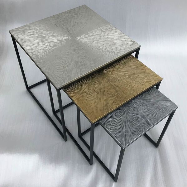 HSM Collection Ensemble de tables basses 3 pcs Fletcher Carr&eacute;