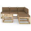 vidaXL Salon de jardin 6 pcs avec coussins taupe
