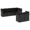 vidaXL Salon de jardin 7 pcs avec coussins noir r&eacute;sine tress&eacute;e