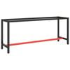 vidaXL Cadre de banc de travail Noir et rouge mat 190x50x79 cm M&eacute;tal