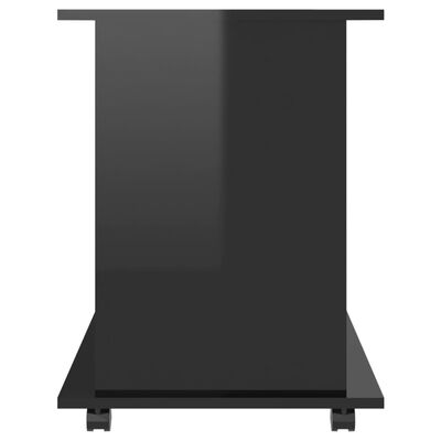 vidaXL Armoire à roulettes Noir brillant 60x45x60 cm Aggloméré