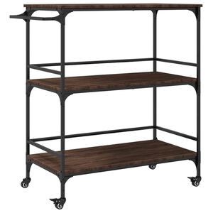 vidaXL Chariot cuisine ch&ecirc;ne marron 100,5x50x105 cm bois d'ing&eacute;nierie
