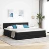 vidaXL Lit de Rangement avec matelas Noir 200 x 200 cm Velours