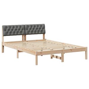 vidaXL Cadre de lit avec t&ecirc;te de lit marron et gris fonc&eacute; 160 x 200 cm