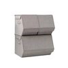 vidaXL Bo&icirc;tes de rangement empilables 3 pcs Tissu Gris