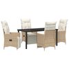 vidaXL Ensemble de salle &agrave; manger pour jardin 5 pc Beige polyrotin