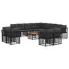 vidaXL Ensemble de canap&eacute;s d'ext&eacute;rieur 14 pcs Noir et Gris fonc&eacute;