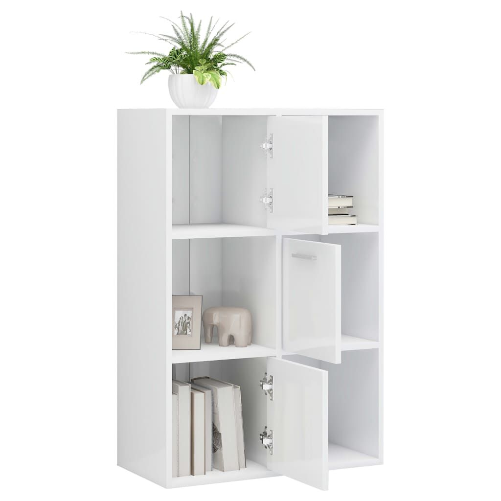Armoire Bureau VidaXL 60x32x190cm - 5 Étagères Avec Portes - Blanc Bois Ingénierie