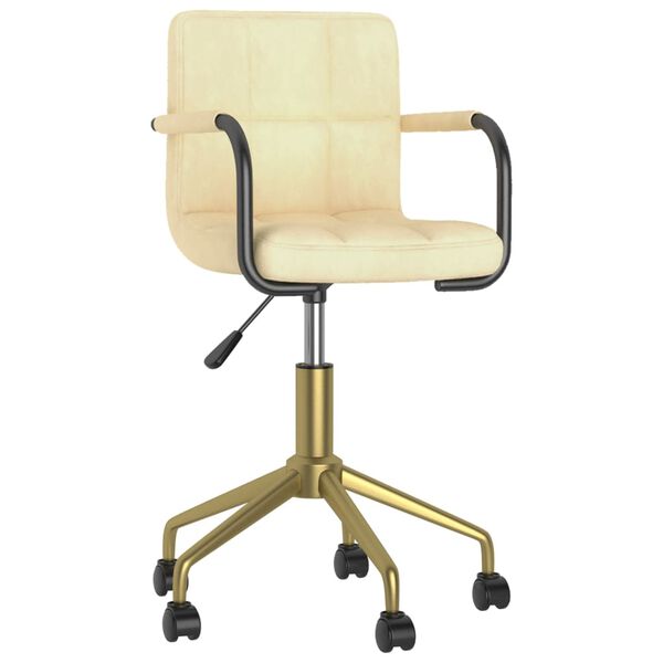 vidaXL Chaise pivotante de salle &agrave; manger Cr&egrave;me Velours