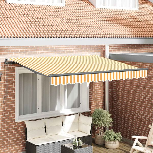 vidaXL Auvent R&eacute;tractable Jaune 250 x 200 cm tissu