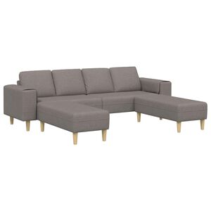 vidaXL Canap&eacute; de salon 3 pc Taupe Polyester