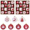 vidaXL Ensemble de boules de No&euml;l 32 pc Rouge et Blanc &Oslash; 6 cm