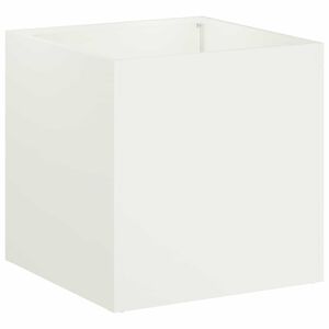 vidaXL Cache-pot de jardin Blanc 20 x 20 x 20 cm Acier lamin&eacute; &agrave; froid