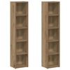 vidaXL Armoires &agrave; CD 2 pcs ch&ecirc;ne artisanal 21x16x93,5 cm