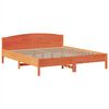 vidaXL Lit bibliothèque sans matelas cire marron 200x200 cm pin massif
