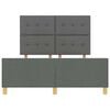 vidaXL Cadre de lit avec t&ecirc;te de lit Gris fonc&eacute; 140 x 200 cm tissu