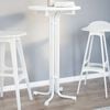vidaXL Table de bar blanc &Oslash;60x110 cm bois d'ing&eacute;nierie et acier