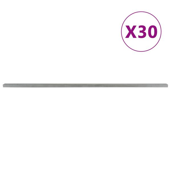 vidaXL Poteaux de cl&ocirc;ture de jardin 30 pcs argent&eacute; 260 cm acier