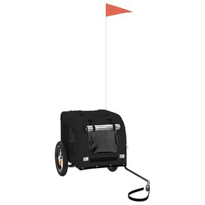 vidaXL Remorque de v&eacute;lo pour animaux de compagnie noir