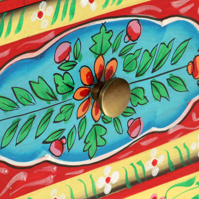 vidaXL Table de chevet peinte à la main 40x30x50 cm Bois de manguier