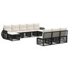 vidaXL Ensemble de canap&eacute; de jardin 10 pc Noir et blanc cr&egrave;me