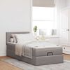 vidaXL Lit ottoman avec matelas taupe 90x200 cm tissu