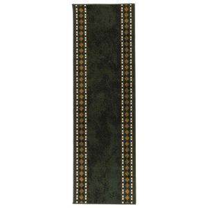 vidaXL Tapis Couloir FLORNES Tiss&eacute; Vert PP 7 mm