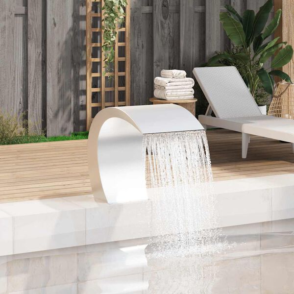 vidaXL Fontaine cascade de piscine Acier inoxydable 45 x 30 x 60 cm