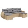 vidaXL Salon de jardin avec coussins 6pcs m&eacute;lange beige r&eacute;sine tress&eacute;e