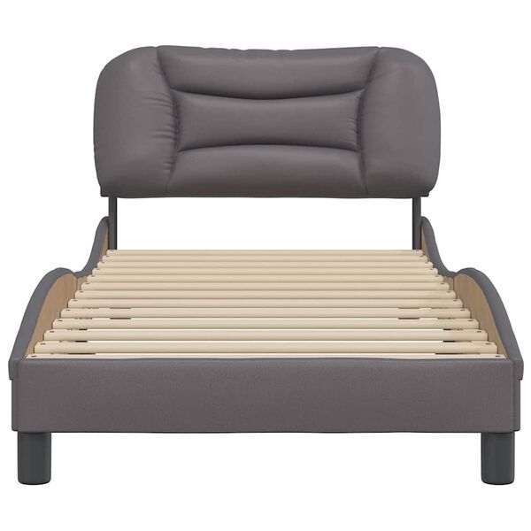 vidaXL Cadre de lit sans matelas Hvar gris 90x190 cm similicuir