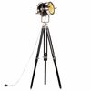 vidaXL Lampadaire &agrave; tr&eacute;pied Noir Bois de manguier massif 171 cm
