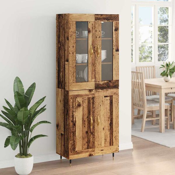 vidaXL Haut Armoire 2 pcs Bois ancien Bois d'ing&eacute;nierie
