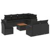 vidaXL Salon de jardin 9 pcs avec coussins noir r&eacute;sine tress&eacute;e
