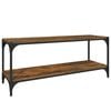 vidaXL Meuble TV Ch&ecirc;ne fum&eacute; 100x33x41 cm Bois d'ing&eacute;nierie et acier