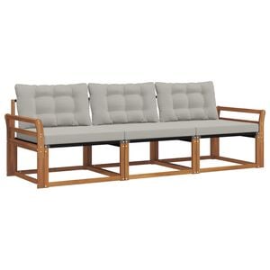 vidaXL Ensemble de canap&eacute;s d'ext&eacute;rieur 3 pcs Gris Naturel et Clair