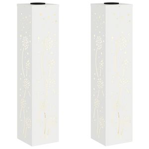 vidaXL Lumi&egrave;re de chemin LED solaire 2 pc Blanc chaud 18 x 18 x 80 cm