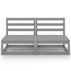 vidaXL Canap&eacute; &agrave; 2 places de jardin Gris Bois de pin solide
