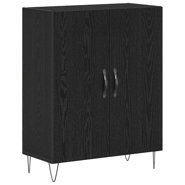 vidaXL Buffet Ch&ecirc;ne noir 69,5 x 34 x 90 cm Bois d'ing&eacute;nierie