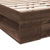 vidaXL Cadre de lit avec tiroirs sans matelas chêne marron 120x190 cm